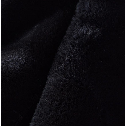 Furnings - Cassilda Luxury Black Chinchilla Faux Fur Throw Blanket