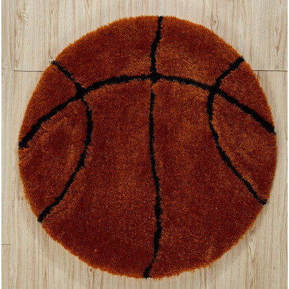 Furnings - Basketball Shape Extra Soft Shaggy Decorative Area Rug