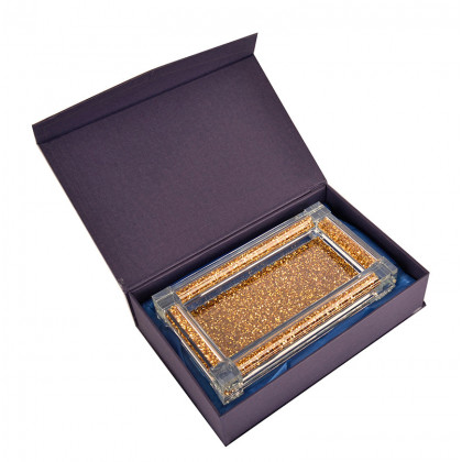 Furnings Salt & Pepper on a Tray, Gold Crushed Diamond Glass
