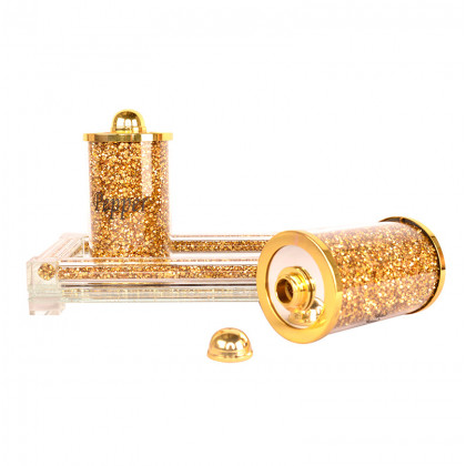 Furnings Salt & Pepper on a Tray, Gold Crushed Diamond Glass