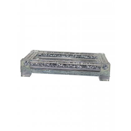 Furnings Salt & Pepper on a Tray, Silver Crushed Diamond Glass