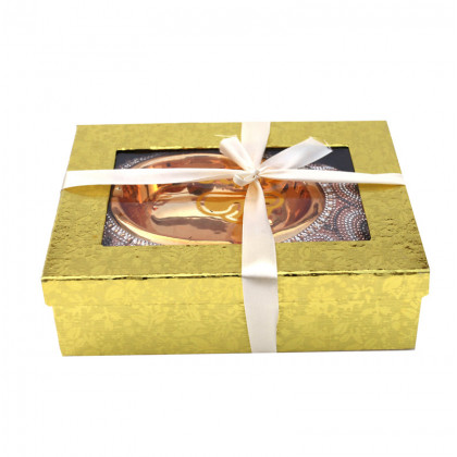 Furnings Ambrose Gold Plated Crystal Embellished Ceramic Ashtray (8.5 In. x 6.5 In. x 2.4 In.)