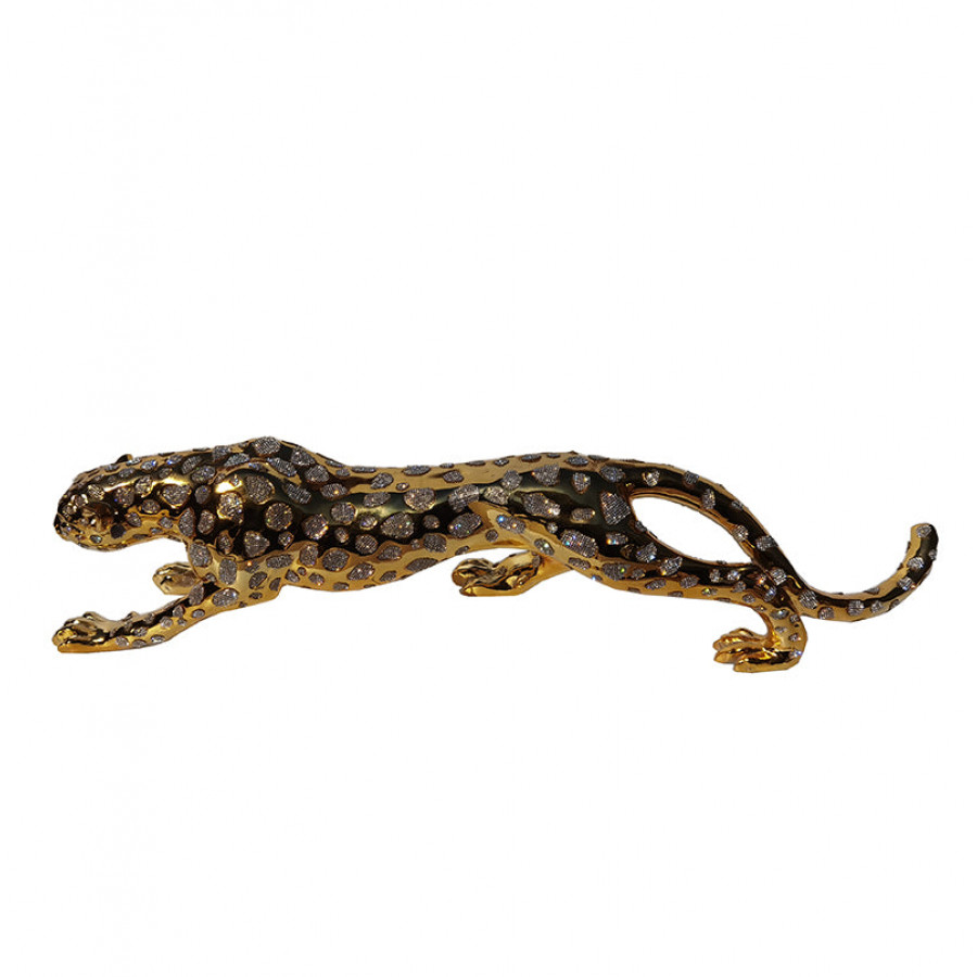 Furnings Ambrose Diamond Encrusted Gold Plated Panther - Small