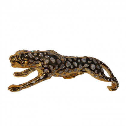 Furnings Ambrose Diamond Encrusted Gold Plated Panther - Extra Large