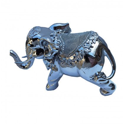 Furnings - Ambrose Chrome Plated Elephant (12" x 6" x 7.5")