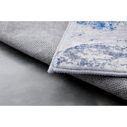 Furnings Zara Abstract Design Machine Washable Silver Blue Area Rug - 9'L x 6'W x 1"H
