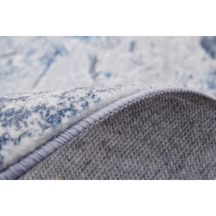 Furnings Zara Abstract Design Machine Washable Silver Blue Area Rug - 10.5'L x 7.5'W x 1"H
