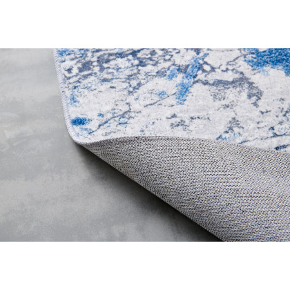 Furnings Zara Abstract Design Machine Washable Silver Blue Area Rug - 10.5'L x 7.5'W x 1"H
