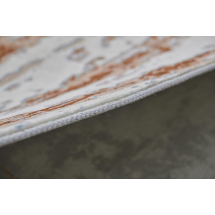 Furnings Zara Abstract Design Machine Washable Gray, Brown and Rust Area Rug - 7'L x 5'W x 1"H
