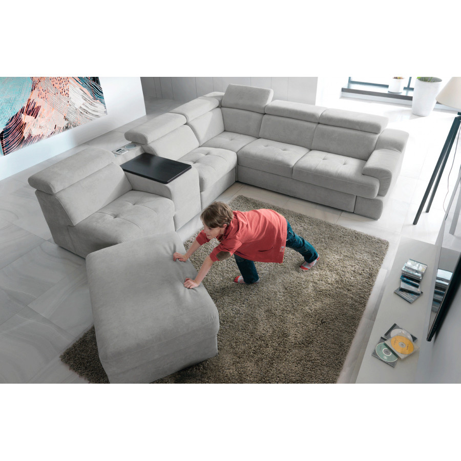 Gala - Belluno Sectional with Bar, Bed and Recliner Chair