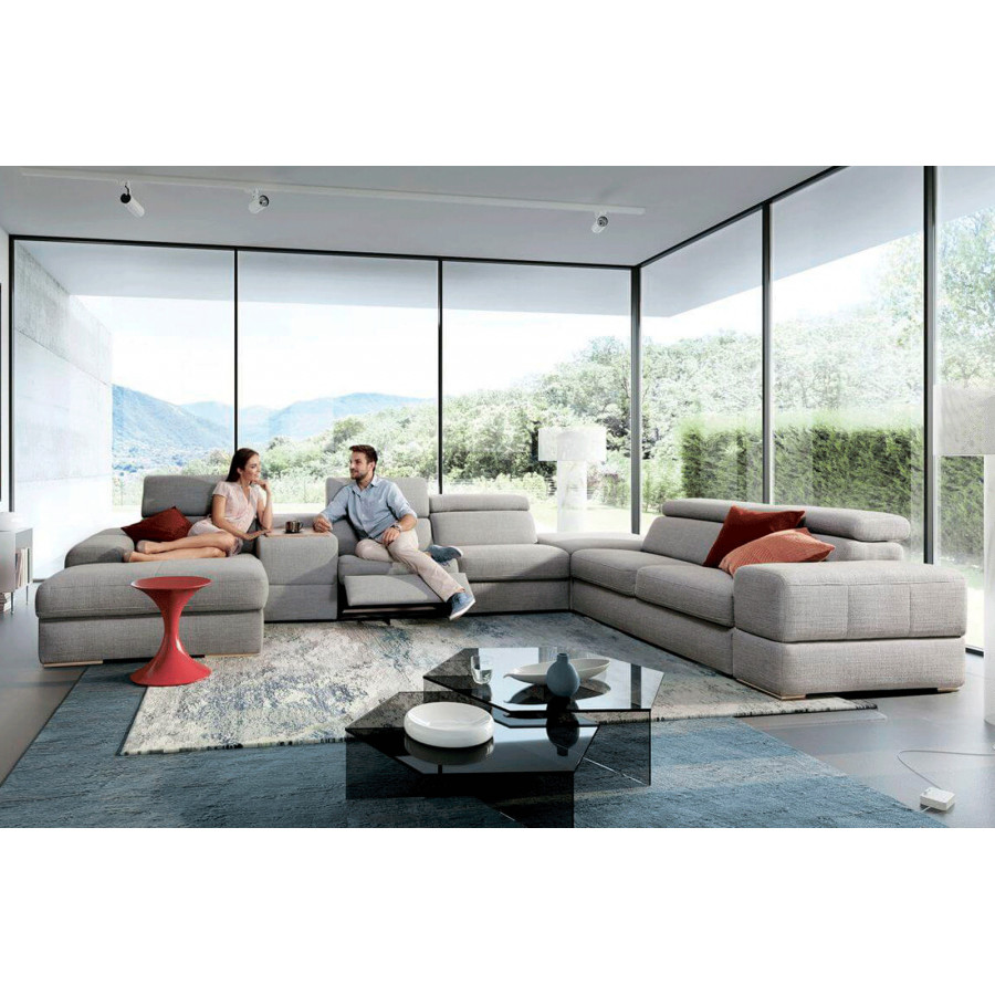 Gala - Plaza Sectional with Bed, Recliner Chair, Bar and Storage