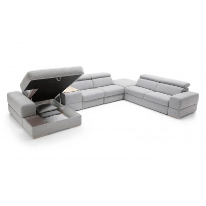 Gala - Plaza Sectional with Bed, Recliner Chair, Bar and Storage