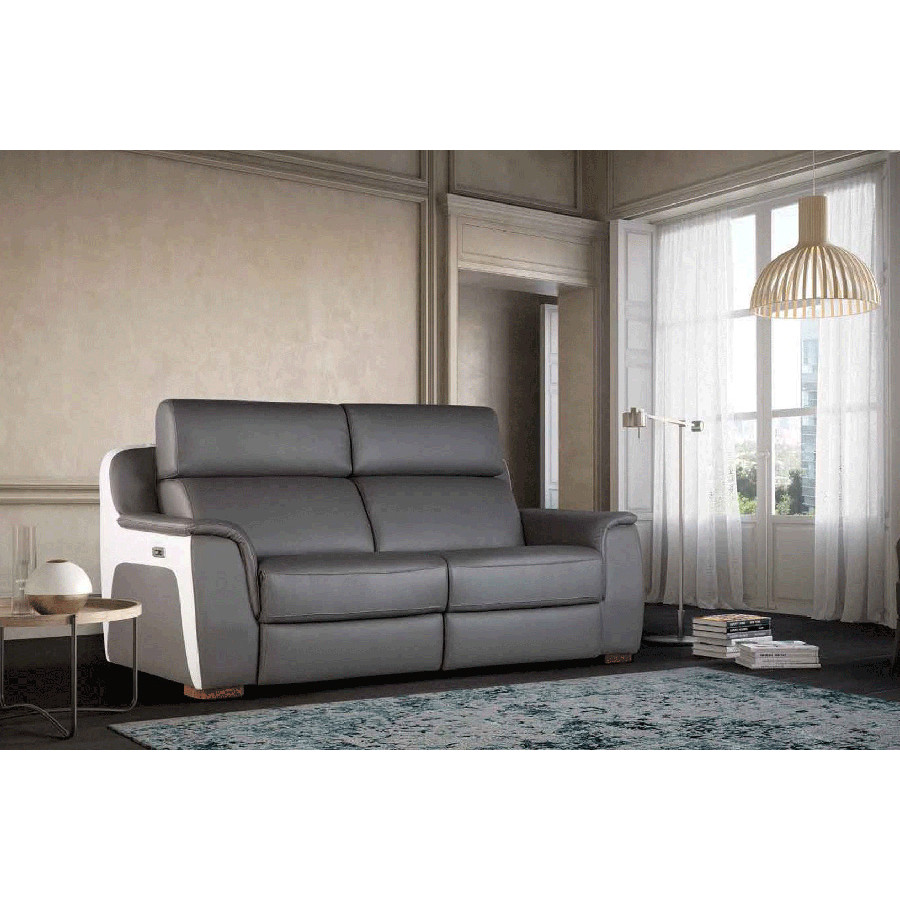 Gamamobel Euro Pillow Top Arms Relax Sofa with 2 Recliners - Lux Leather
