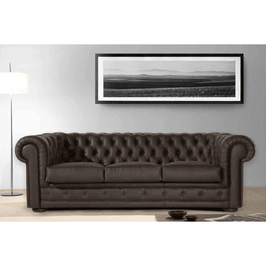 Gamamobel - Chester Rolled/Round Arms Loveseat in Brown, Lux Leather