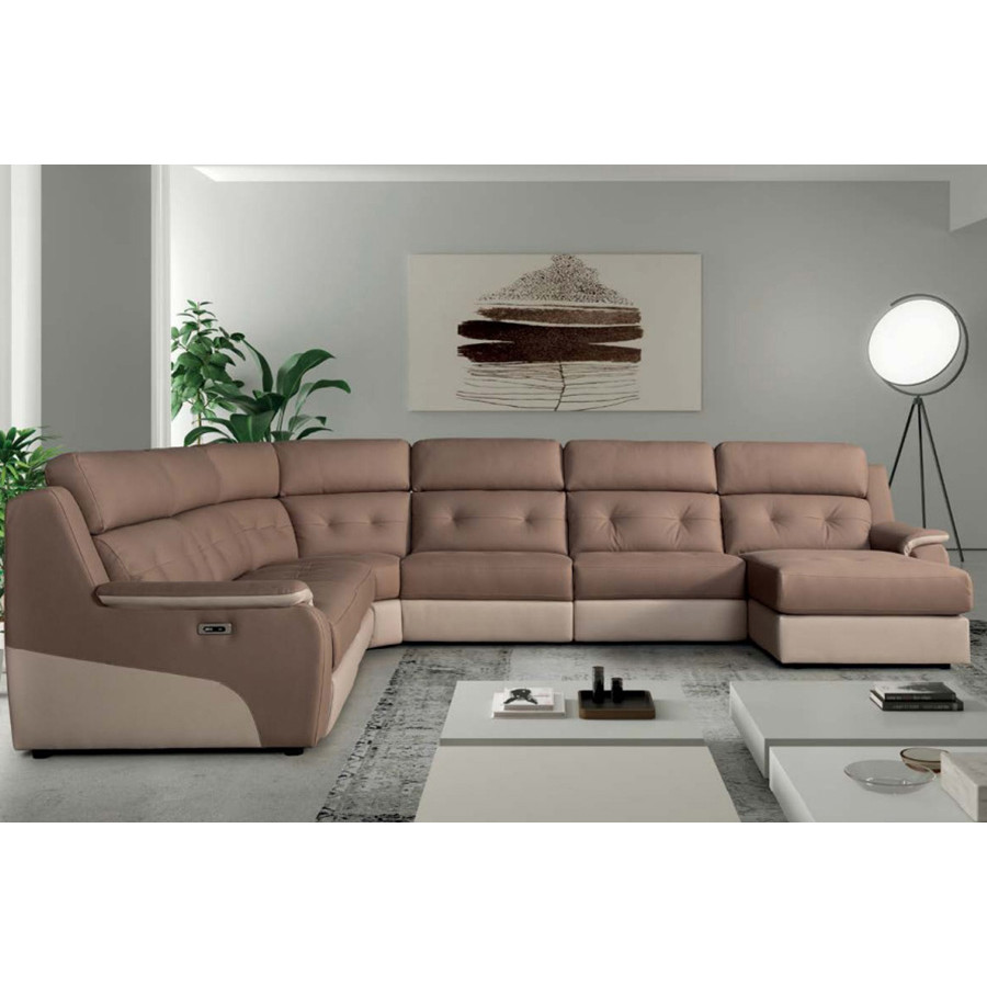 Gamamobel - Cancun Pillow Top Arms Left Facing Sectional in Lux Leather