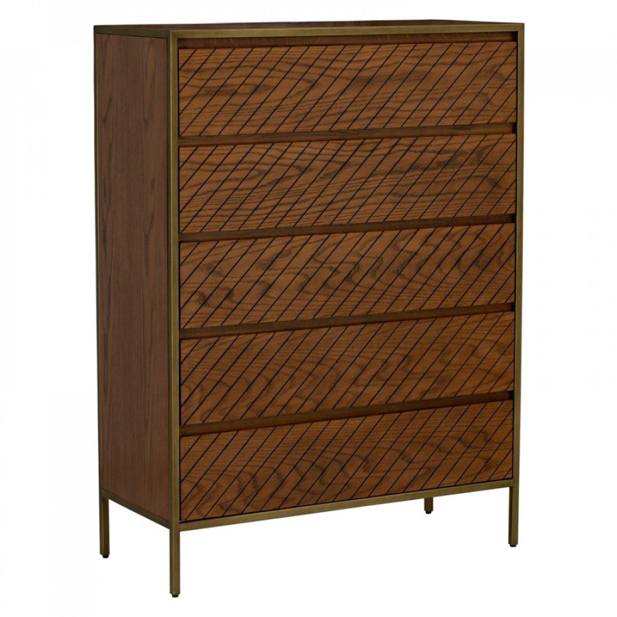 GFURN - Willingham Tall Sideboard in Boston Cherry/Brass
