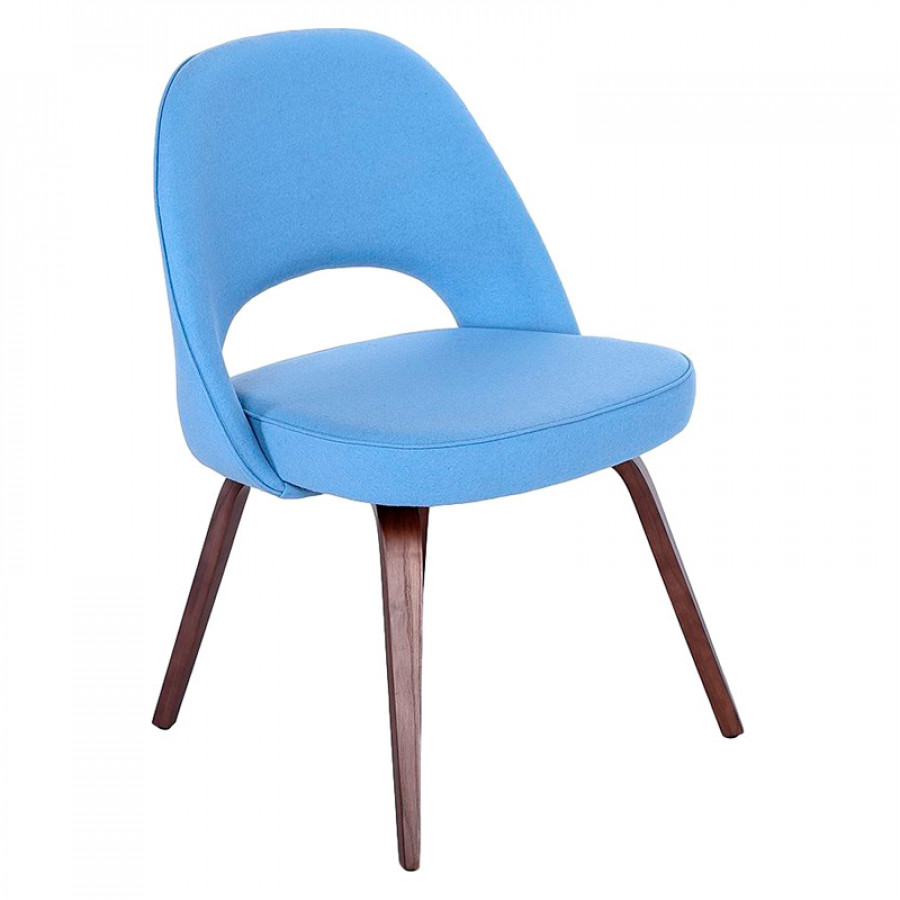 GFURN Sienna Executive Side Chair - Light Blue/Walnut