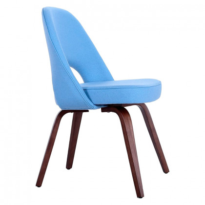 GFURN Sienna Executive Side Chair - Light Blue/Walnut
