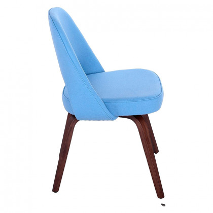 GFURN Sienna Executive Side Chair - Light Blue/Walnut