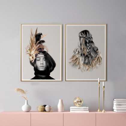 GFURN Crow And Feathers Print - Colorful, 61 x 91cm