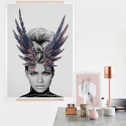 GFURN Crown Of Feathers Print - Colorful, 29 x 42cm