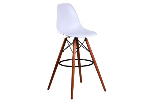 GFURN™ Eiffel Chair Counter Stool - White/Light Walnut
