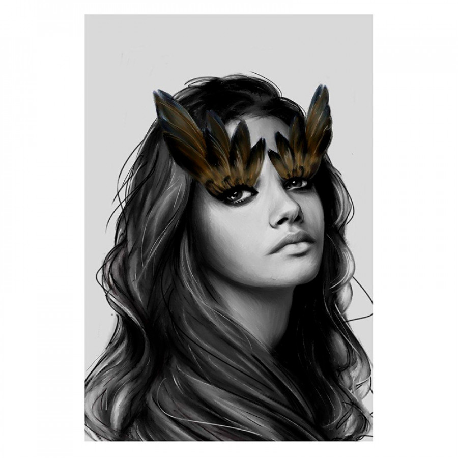 GFURN Eyes Of Feathers Print - Colorful, 29 x 42cm