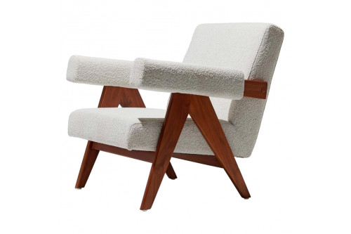 GFURN™ Debora Lounge Chair - Walnut/Boucle