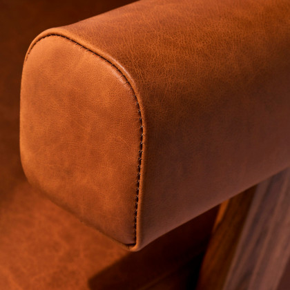 GFURN Debora Lounge Chair - Walnut/Caramel Leather