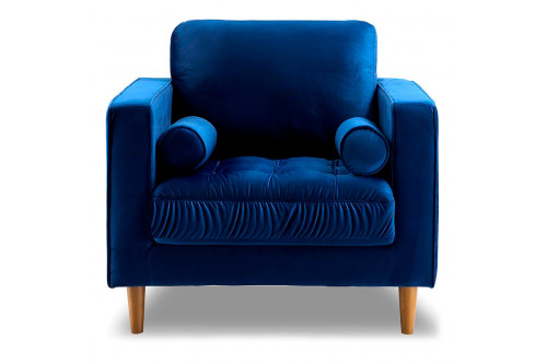 GFURN™ Bente Tufted Velvet Lounge Chair - Blue
