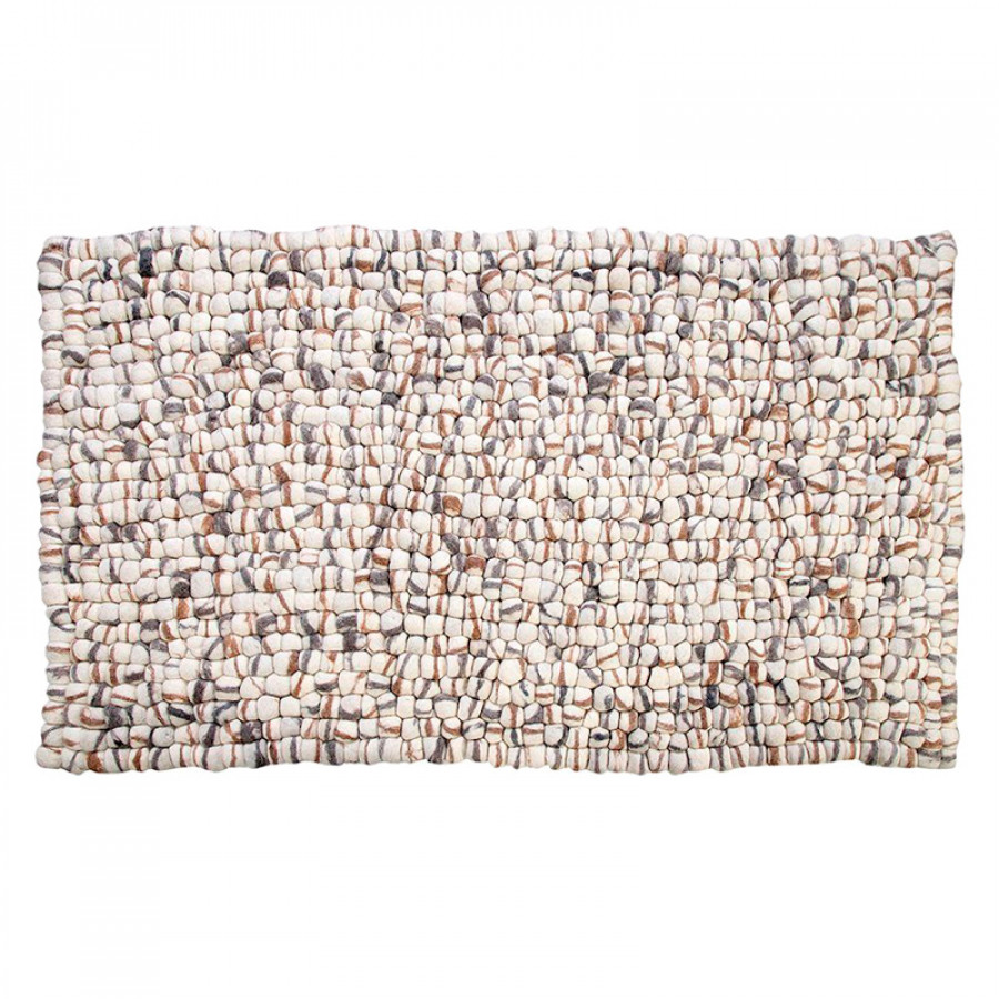 GFURN Amala Handmade Wool Felt Pebble Rug - Brown, 4 x 6 ft