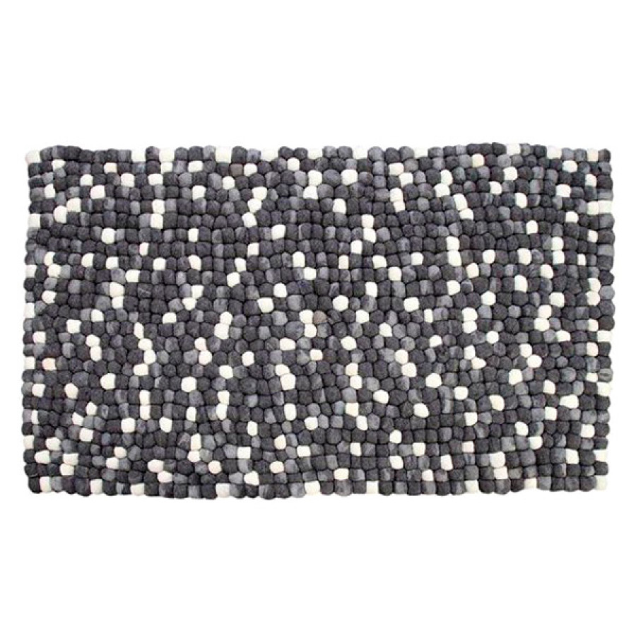GFURN Amala Handmade Wool Felt Pebble Rug - Gray, 4 x 6 ft