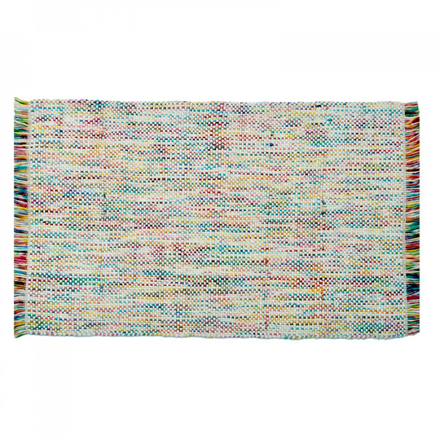 GFURN Karaan Handmade Wool Loop Rug - Colorful, 5 x 7 ft