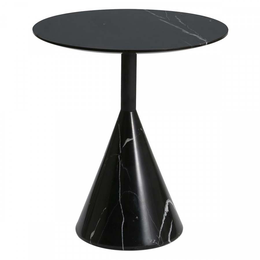 GFURN Cosette Marble Side Table - Black, 50cm