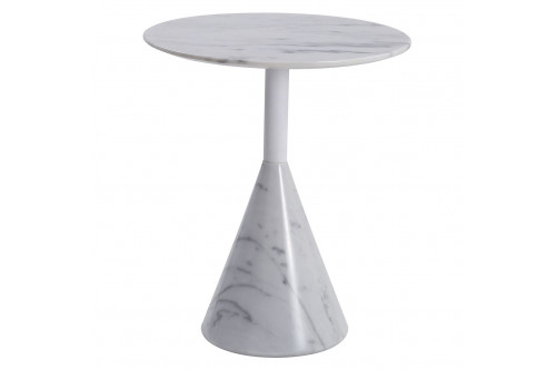 GFURN™ Cosette Marble Side Table - White, 50cm