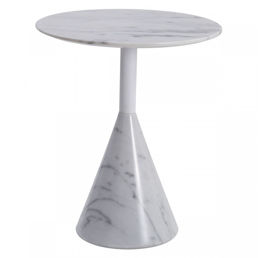 GFURN Cosette Marble Side Table - White, 50cm