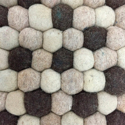 GFURN Handmade Woolen Pebble Pouf - Brown Natural