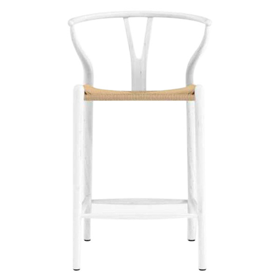 GFURN Dagmar Counter Stool - White/Natural Cord