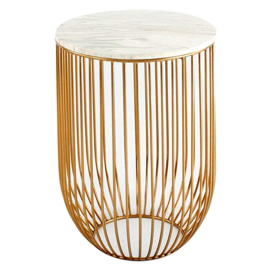 GFURN - Mie Side Table in Carrara Marble/Gold