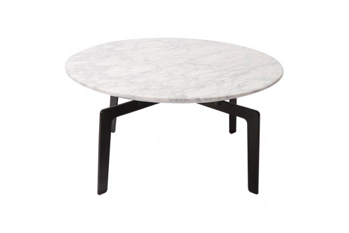 GFURN™ Asar Coffee Table - Carrara Marble/Black