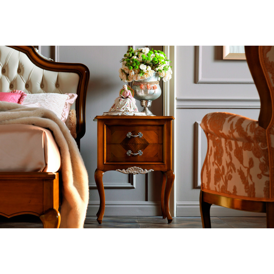 Giorgio Casa Memorie Veneziane Night Table With 2 Drawers - Grain