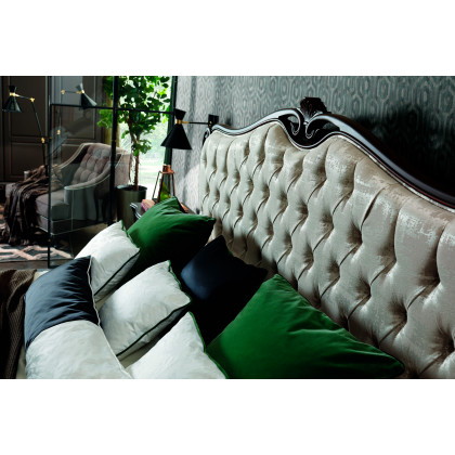 Giorgio Casa Valpolicella Buttoned Bed With Surround - Moka, 200x200 cm