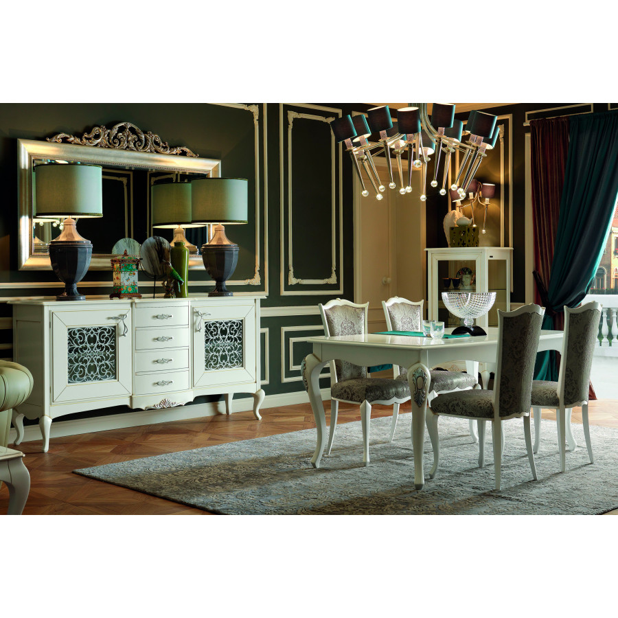 Giorgio Casa Memorie Veneziane Extensible Rectangular Dining Table - Patinated White