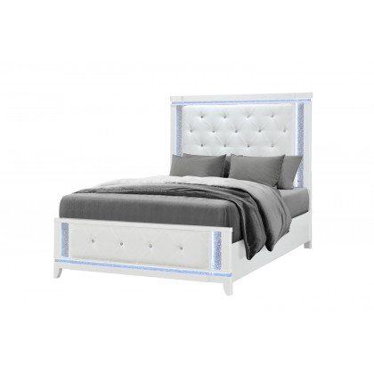 GF Alina White Bed With Led