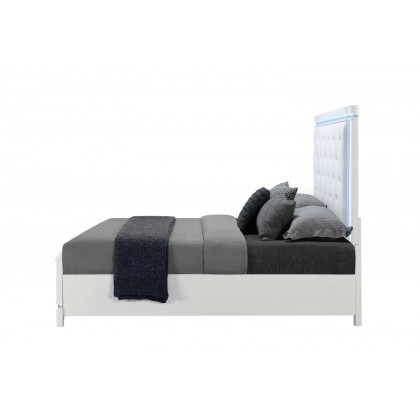 GF Alina White Bed With Led