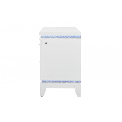 GF - Alina White Nightstand With Led and Usb