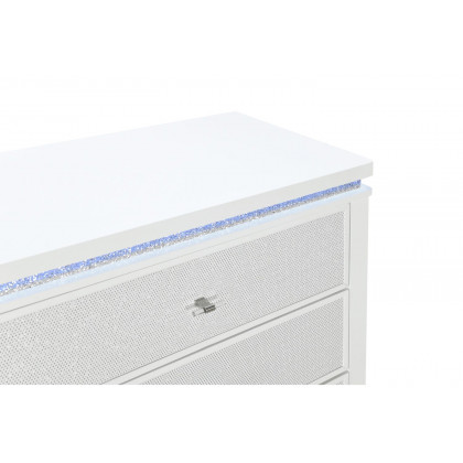 GF - Alina White Nightstand With Led and Usb