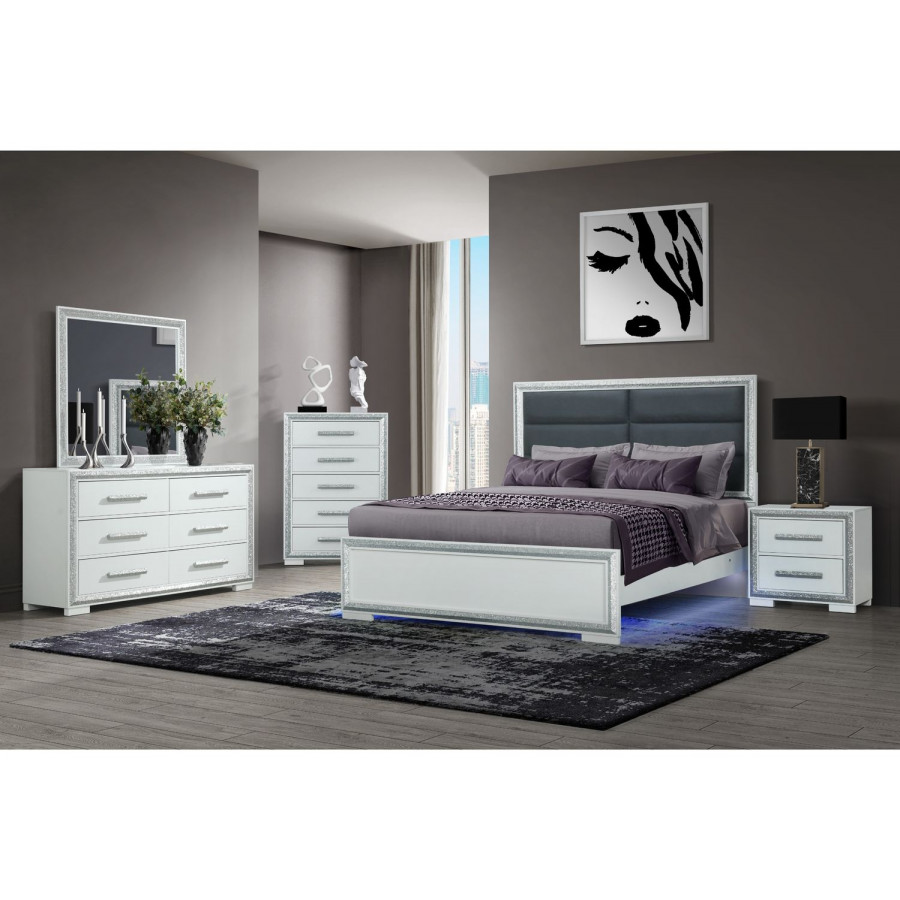 GF Andros Silver Bed With Led
