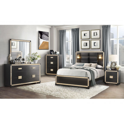 GF Blake/Gold Bed With Lamps