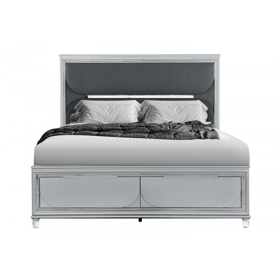 GF Caleb Silver Bed With Led
